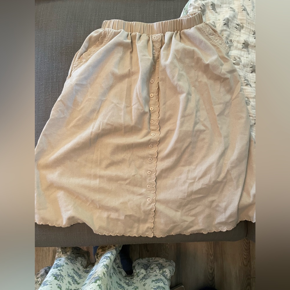 Women's Cream Button-Front Skirt